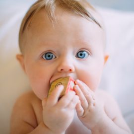 Cute baby with blue eyes