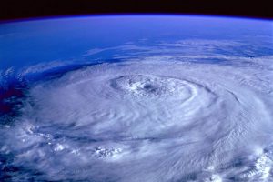 Eye of hurricane