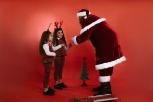 Kids visiting Santa