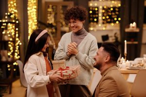 Family celebrating Christmas