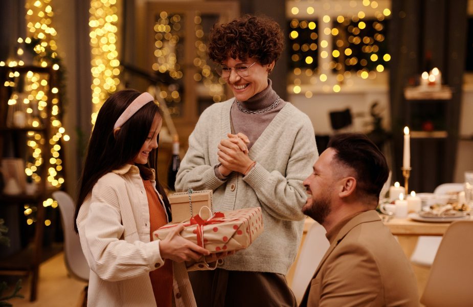 Family celebrating Christmas