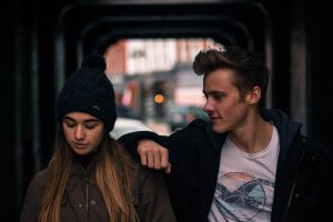 Tween couple walking