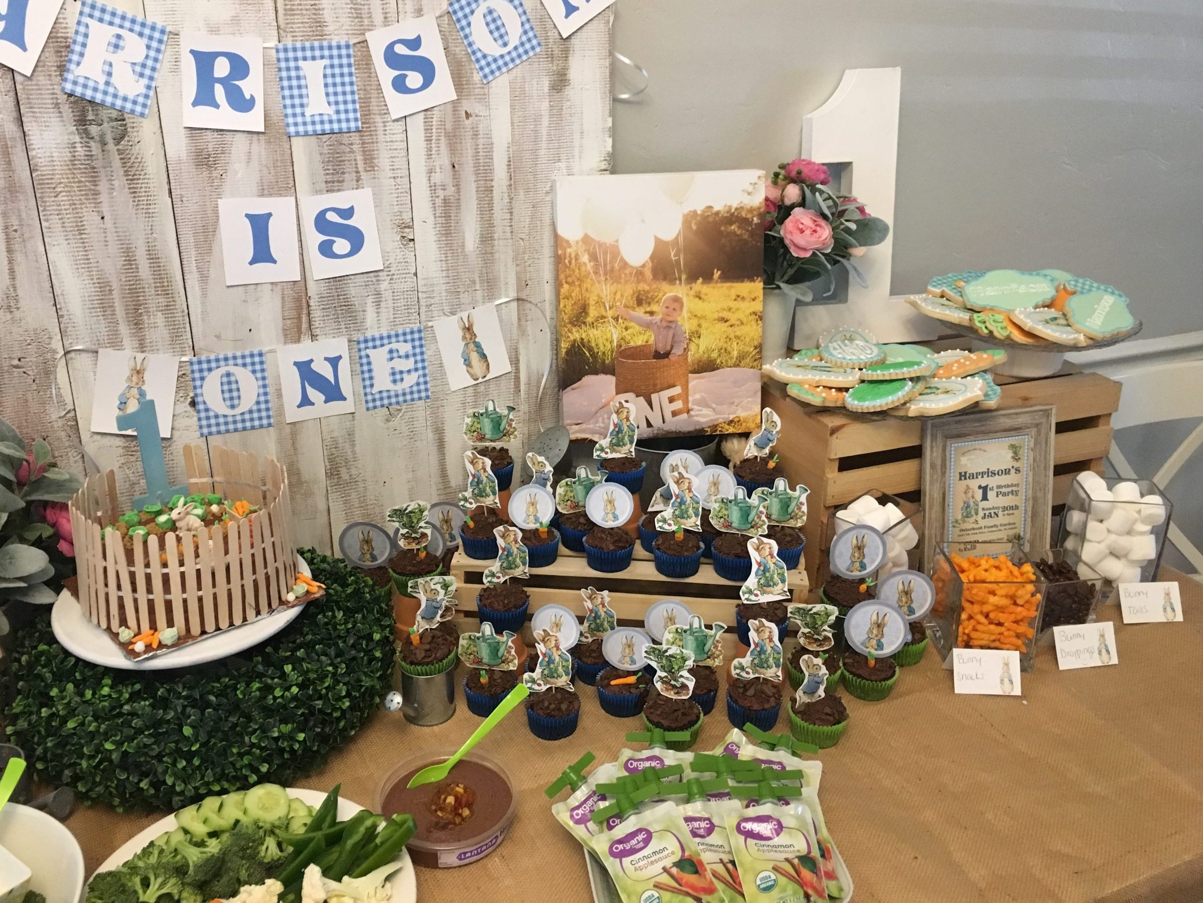Peter Rabbit birthday set up