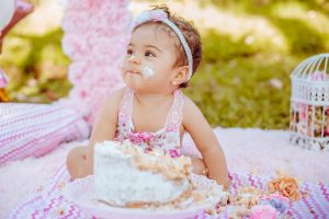 Baby with a smash cake