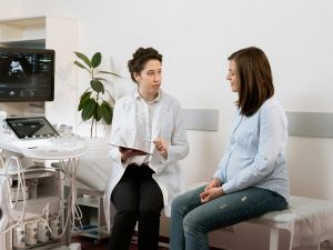 Pregnant lady at doctor