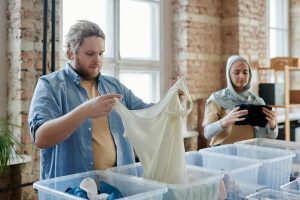 People thrifting for clothes