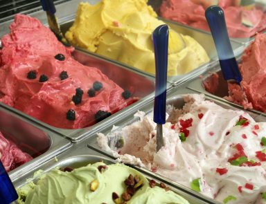 Ice cream in containers