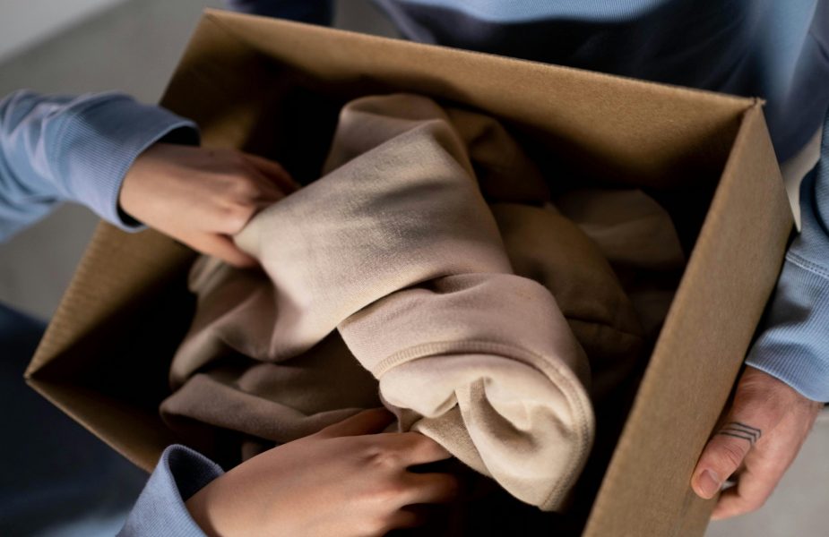 Person donating clothes