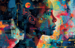 Art image of person with AI
